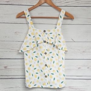 🔥NWT🔥Wallflower Lemon Ruffled Tank Top Size M